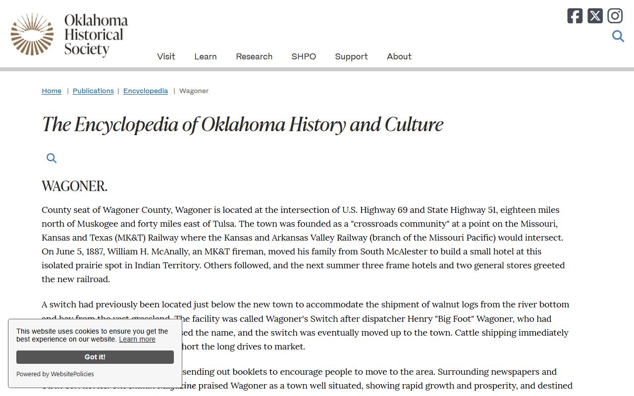 Wagoner County Court Clerk courthouse and county-seat history in the Oklahoma Historical Society record