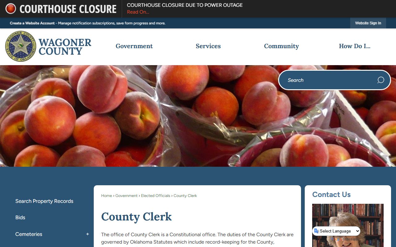 Wagoner County Clerk land record office and certified copy information