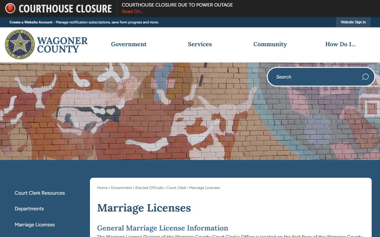 Wagoner County marriage license requirements and divorce copy instructions